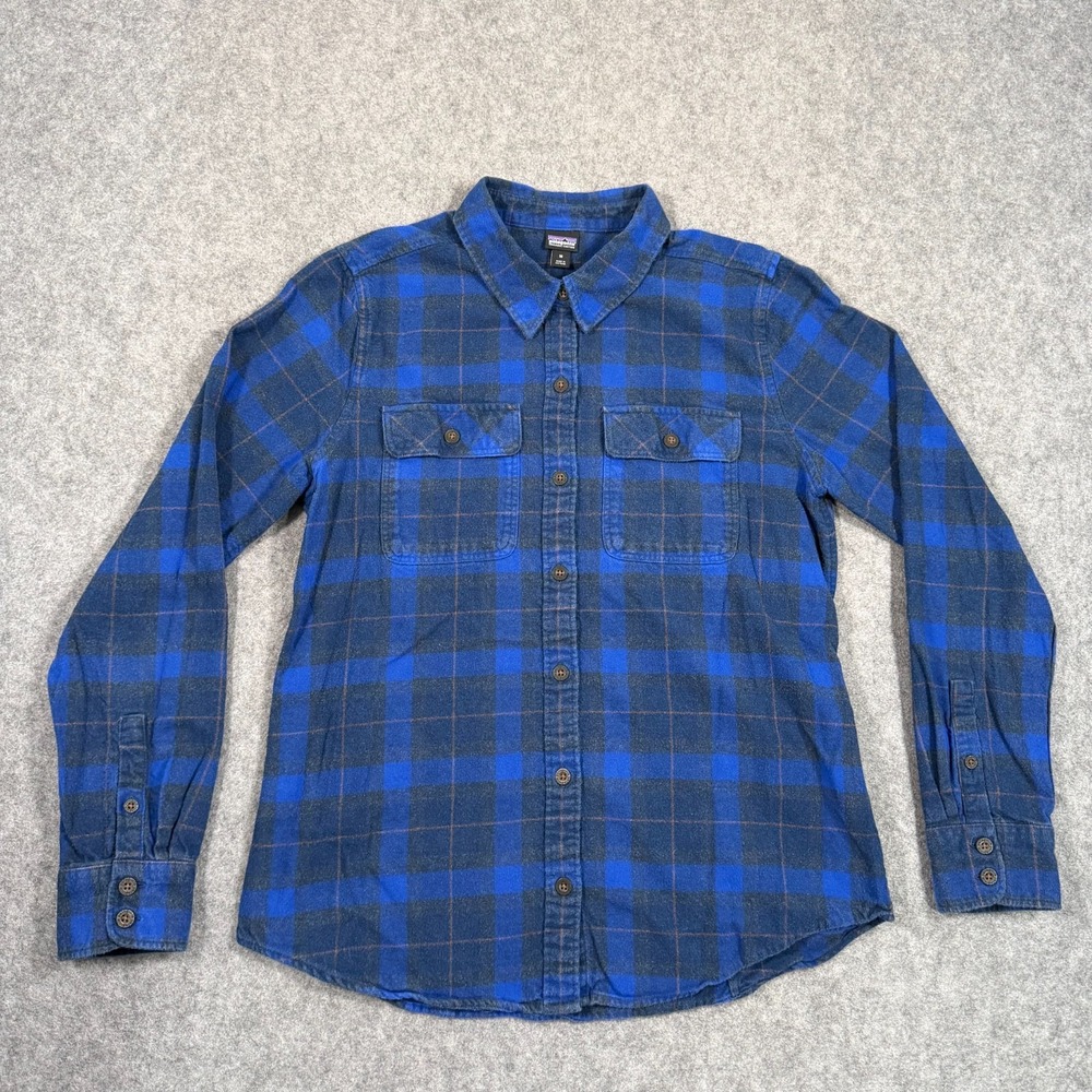 Patagonia Vista New Navy Midweight Fjord Flannel Shirt Women's Size Medium